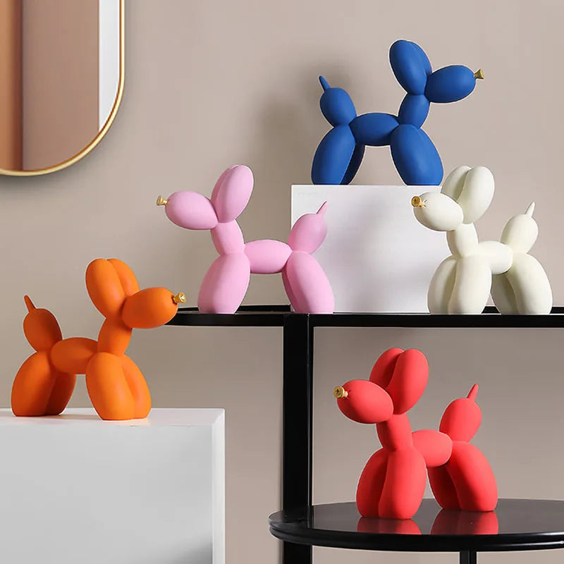 Figura Decorativa Moderna de Resina de Perro Globo 