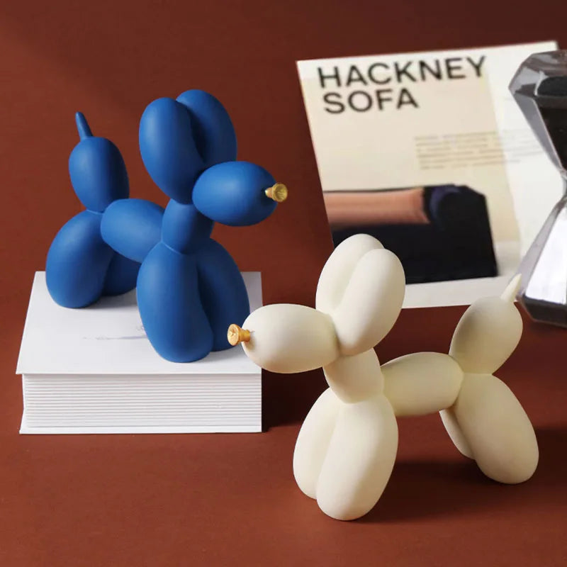 Figura Decorativa Moderna de Resina de Perro Globo 