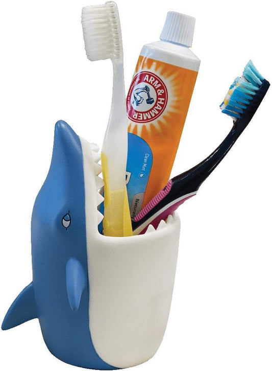 Organizador de cepillos de dientes de silicona con forma de tiburón