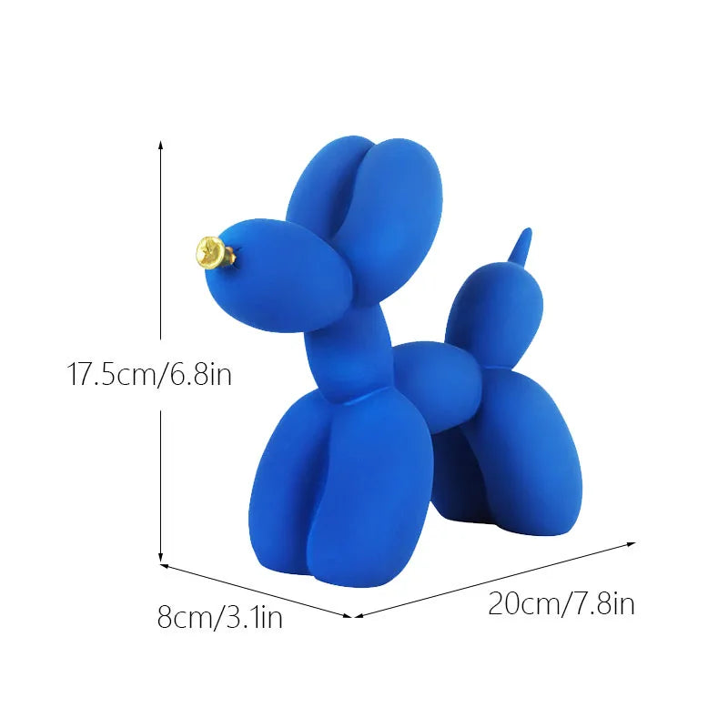 Figura Decorativa Moderna de Resina de Perro Globo 