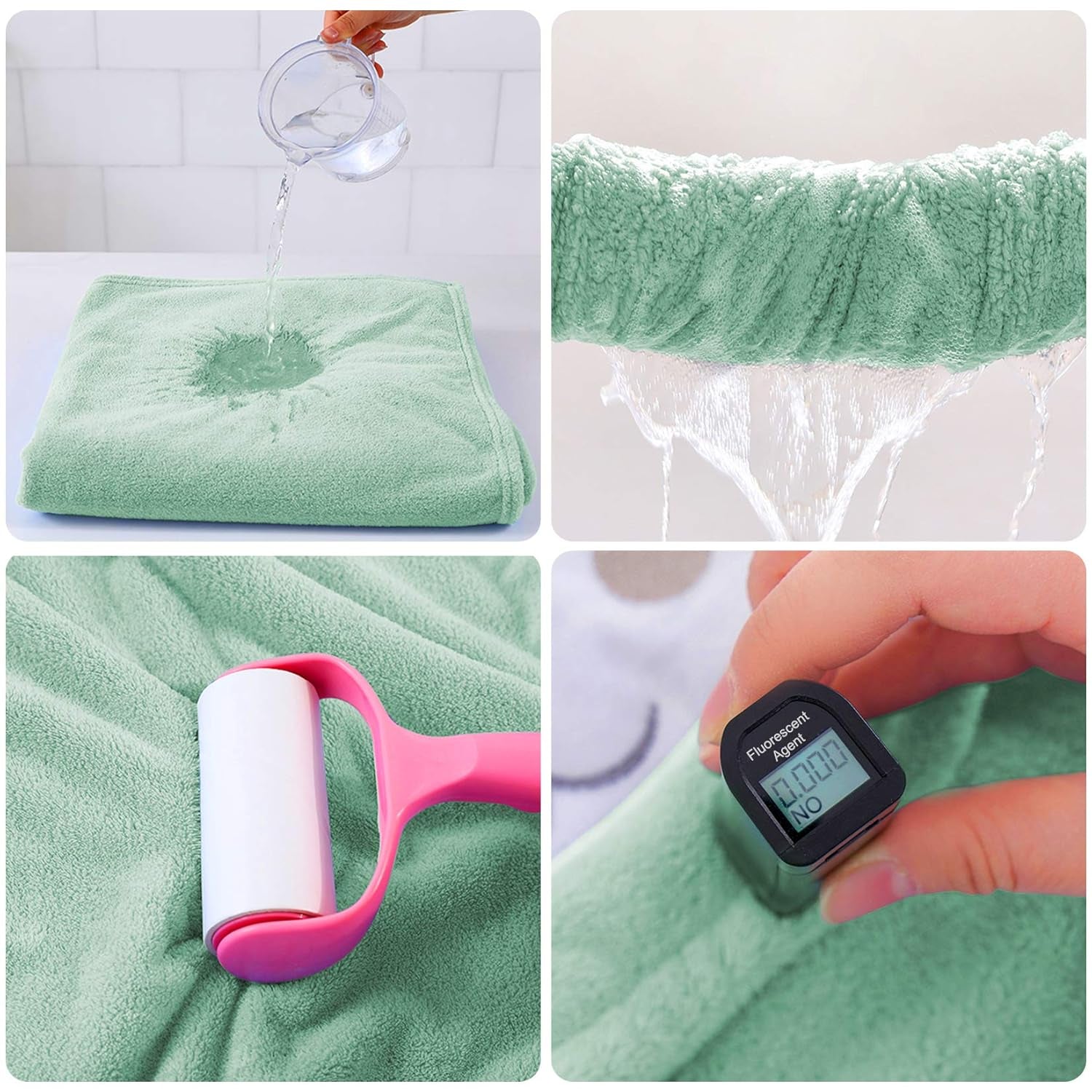 Toalla con Capucha para Bebé – Ultrasuave, Absorbente y de Gran Tamaño (70x140 cm) – Felpa Coral Verde