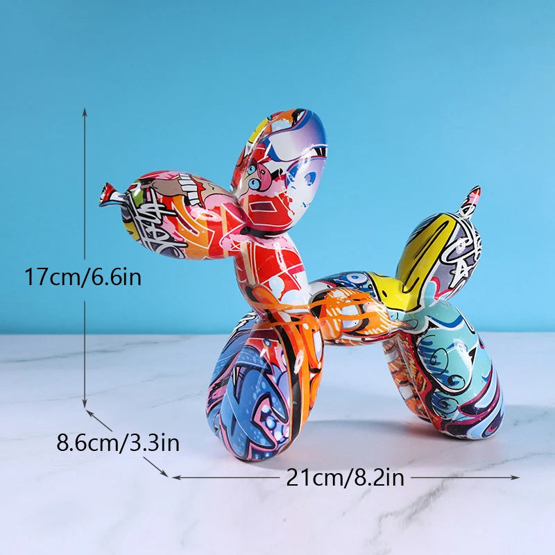 Figura Decorativa Moderna de Resina de Perro Globo 