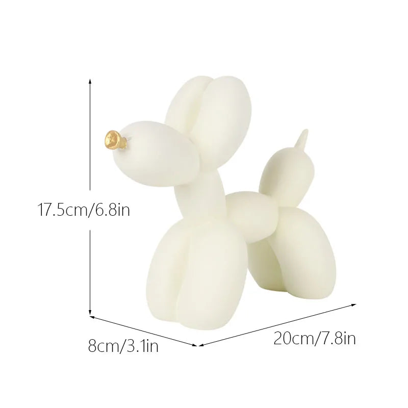 Figura Decorativa Moderna de Resina de Perro Globo 
