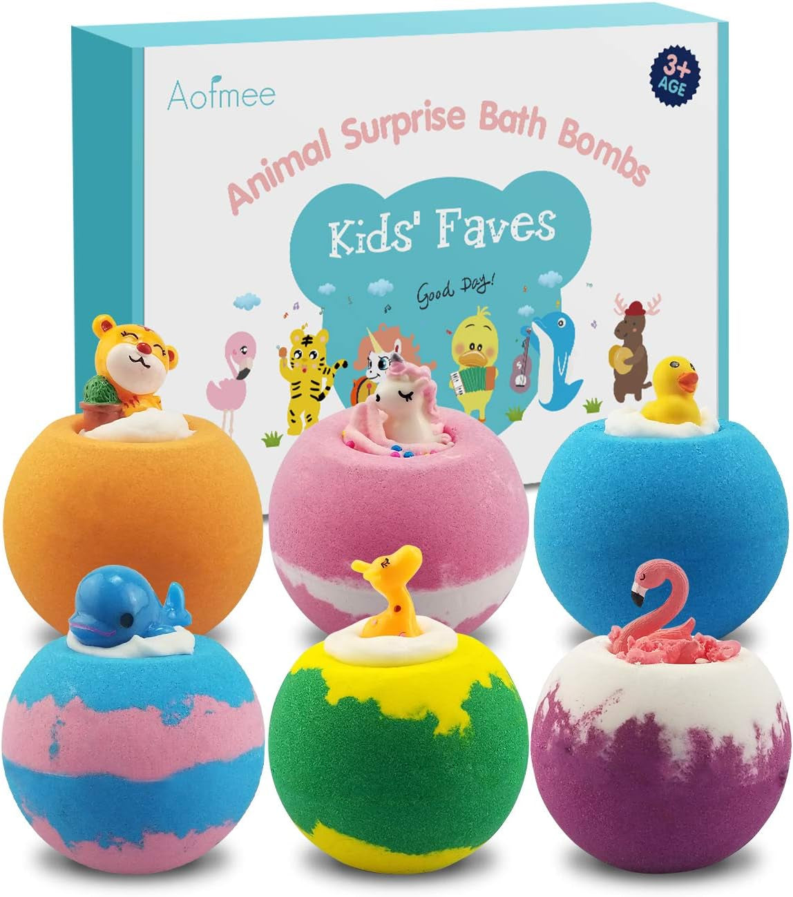  Set de Bombas de Baño Infantiles con Juguete Sorpresa – 6 Aromas Frutales, Veganas y Divertidas – Regalo Perfecto para Niños