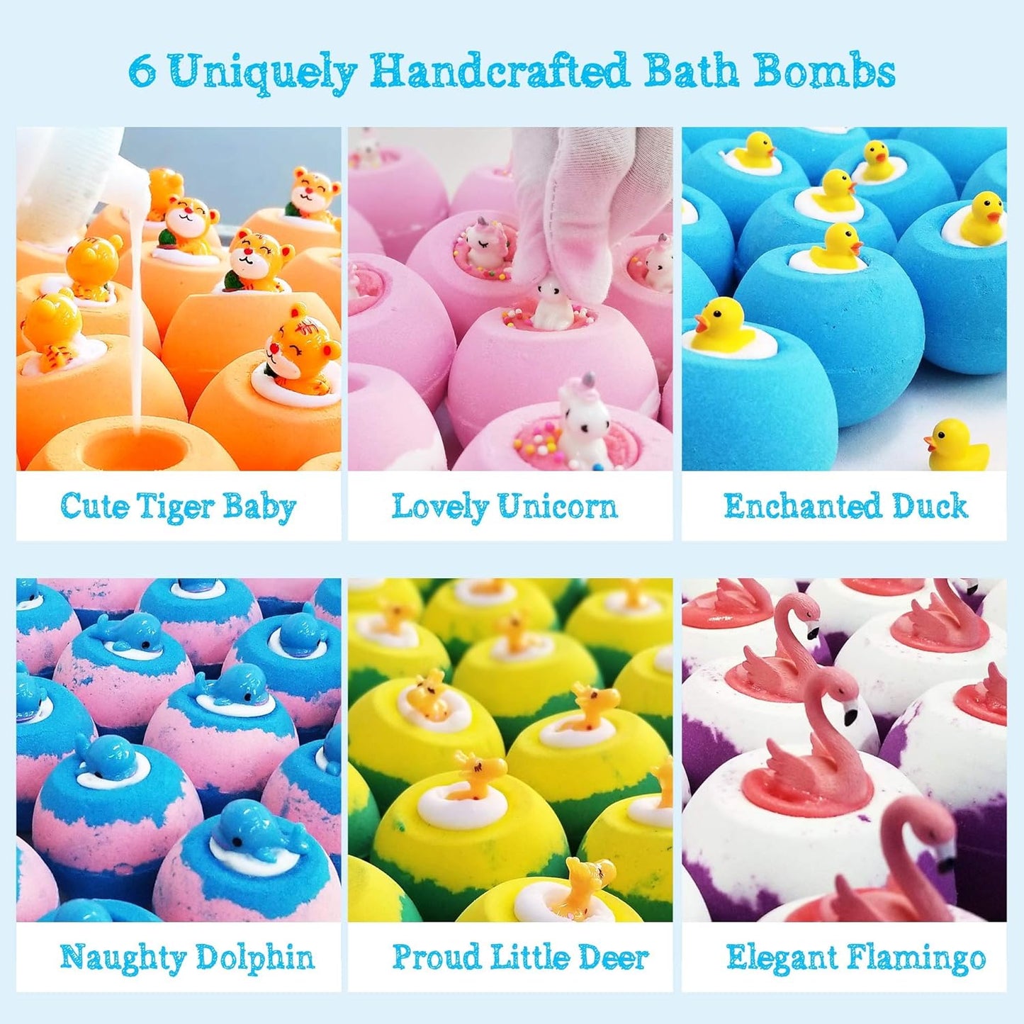  Set de Bombas de Baño Infantiles con Juguete Sorpresa – 6 Aromas Frutales, Veganas y Divertidas – Regalo Perfecto para Niños