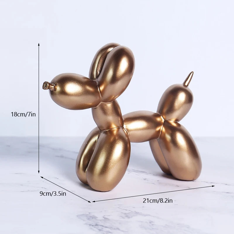 Figura Decorativa Moderna de Resina de Perro Globo 