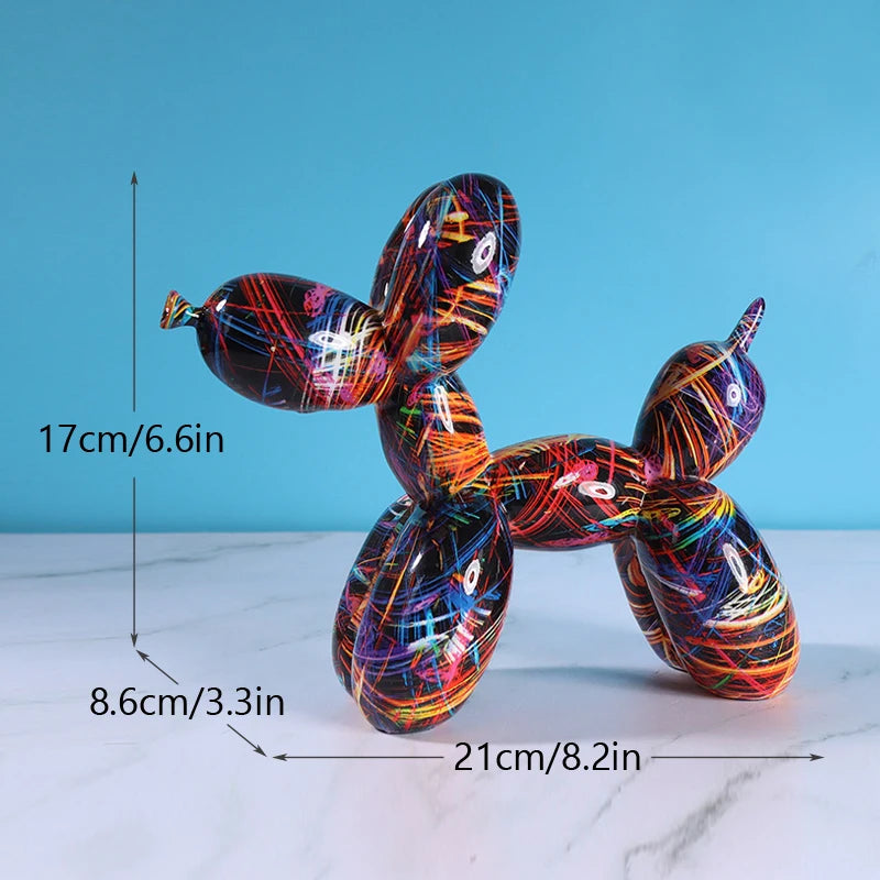 Figura Decorativa Moderna de Resina de Perro Globo 