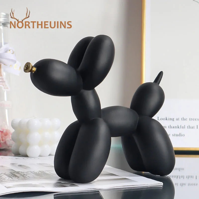 Figura Decorativa Moderna de Resina de Perro Globo 
