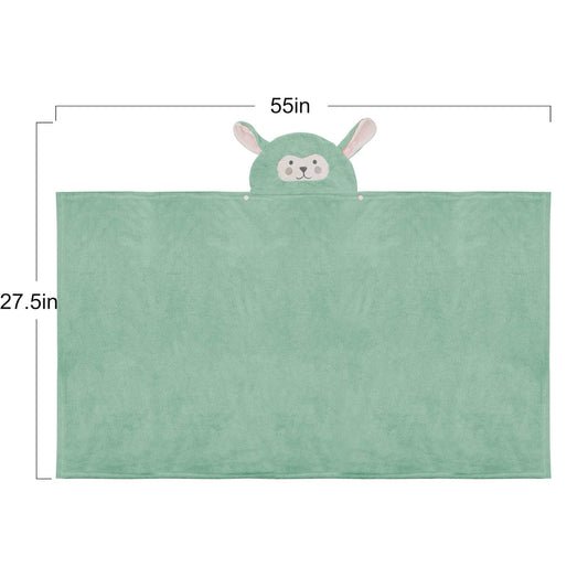 Toalla con Capucha para Bebé – Ultrasuave, Absorbente y de Gran Tamaño (70x140 cm) – Felpa Coral Verde