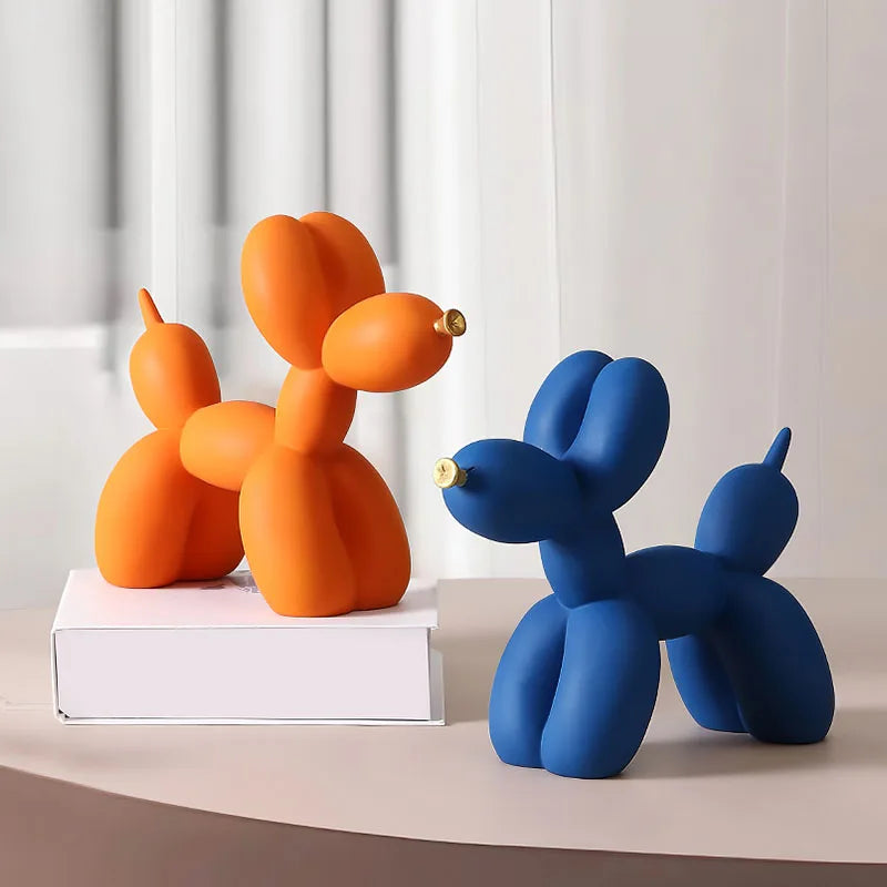 Figura Decorativa Moderna de Resina de Perro Globo 